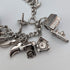 British vintage sterling silver charm bracelet 48g